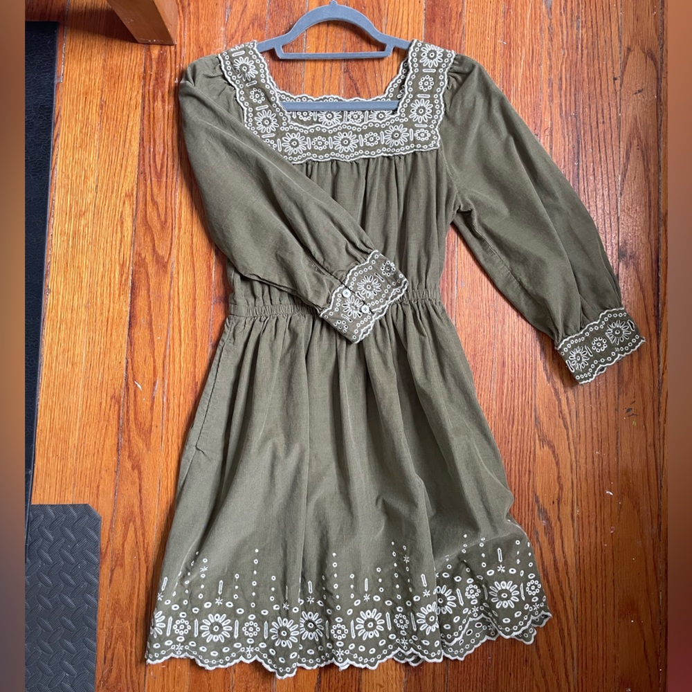 Long-Sleeved Corduroy Dress